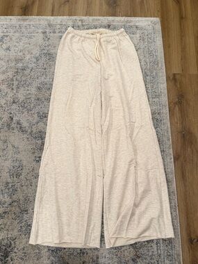 aerie Cream Wide Leg Lounge Pants